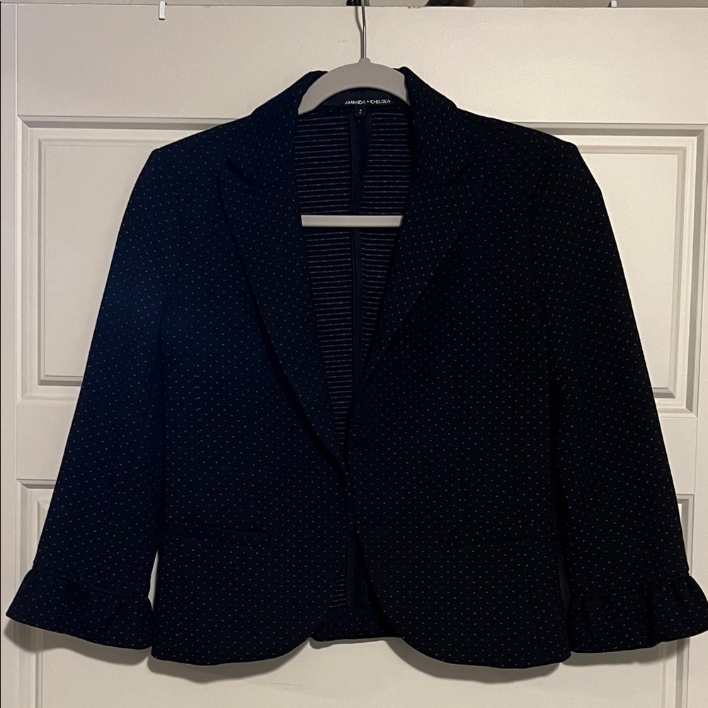 Amanda & Chelsea black Blazer with Subtle Dots